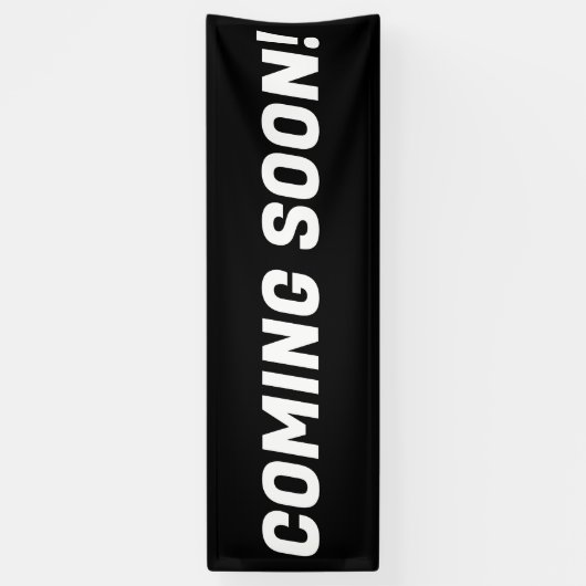 の来Soon L Black & Whiteの広告文字 横断幕 (縦)