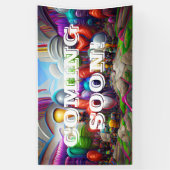 の来Soon Vinyl Banner 3' x 5'バナー 横断幕 (縦)