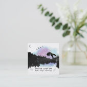 *~*の松の木の虹を跳躍させている宇宙月のキツネ スクエア名刺 (スタンド正面)