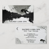 *~*の松の木を跳躍させている月の宇宙月のキツネ 名刺 (正面/裏面)