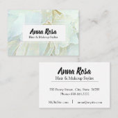 *~*の柔らかい花の青緑の花の上品 名刺 (正面/裏面)