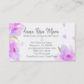 *~*の柔らかい花柄の抽象芸術のモダンの水彩画 名刺 (裏面)
