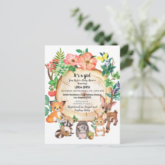 ～の森林植物に関する子ども向けの本 インビテーションポストカード (スタンド正面)