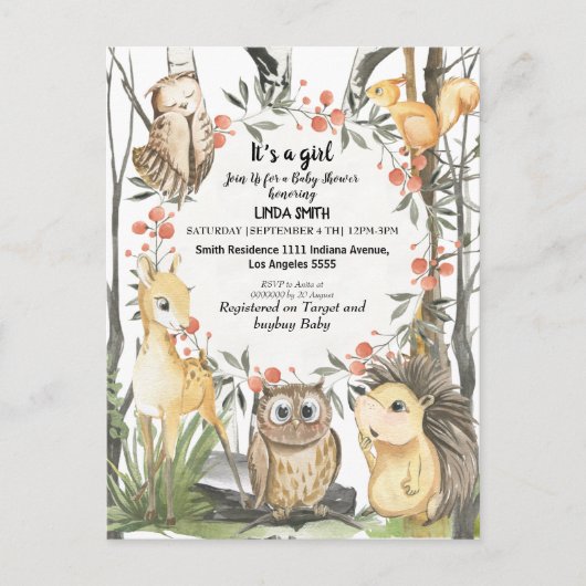 ～の森林植物に関する子ども向けの本 インビテーションポストカード (正面)