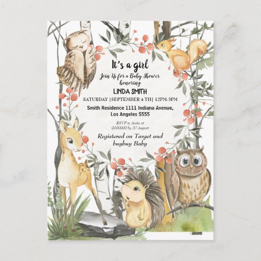 ～の森林植物に関する子ども向けの本 インビテーションポストカード (正面)