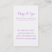 *~*の植物相のピンクのFuchiaのラベンダーのバイオレットは上がりました 名刺 (裏面)