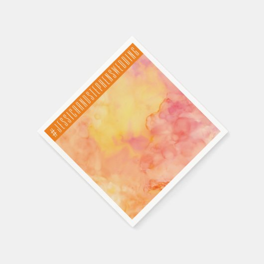 の標準結婚のナプキン新鮮な花オレンジ スタンダードカクテルナプキン (角)