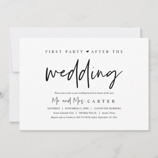 の次の最初のパーティー結婚 招待状 (正面)