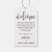 の歓迎結婚バッグラベルラブリーカリグラフィー ギフトタグ (正面)
