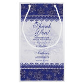 の歓迎結婚抱き枕ブルーウィンタースノーフレーク スモールペーパーバッグ (裏面)