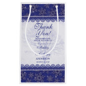 の歓迎結婚抱き枕ブルーウィンタースノーフレーク スモールペーパーバッグ (正面)