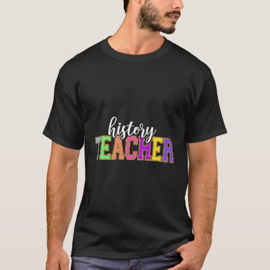 の歴史教え先生バックスクールワーカーティーチ Tシャツ (正面)