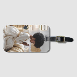 の母祈金ゴールドと白い荷物タグ ラゲッジタグ