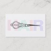 *~*の毛のパステルのシンプルでミニマルで旧式なはさみ 名刺 (正面)