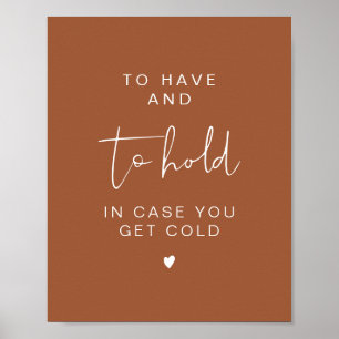 の毛布を持って保持するコリ結婚アンダー ポスター