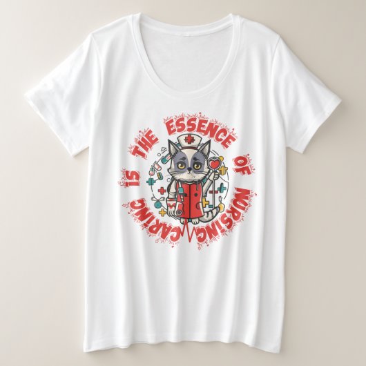 の気にことは看護の要だ プラスサイズTシャツ (デザイン正面)
