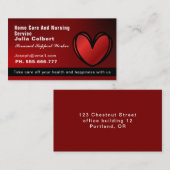 の気に同伴介護者赤いハートプロフェッショナル 名刺 (正面/裏面)