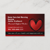 の気に同伴介護者赤いハートプロフェッショナル 名刺 (正面)