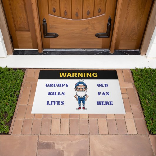 の気の警告悪い古い請求書ファンはここに住んでいる ドアマット (室外)