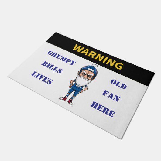 の気の警告悪い古い請求書ファンはここに住んでいる ドアマット (アングル)