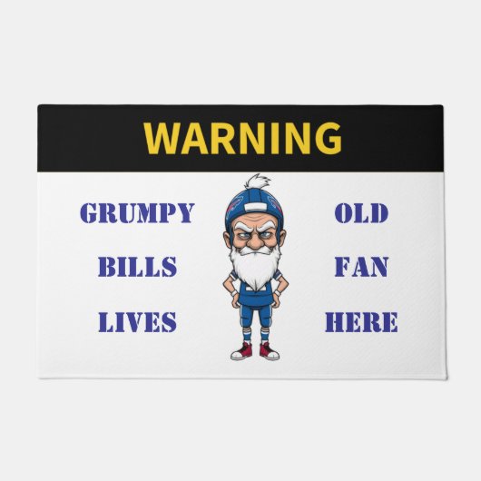 の気の警告悪い古い請求書ファンはここに住んでいる ドアマット (正面)