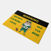 の気の警告毒な古いパッカーファンはここに住んでいる ドアマット (アングル)