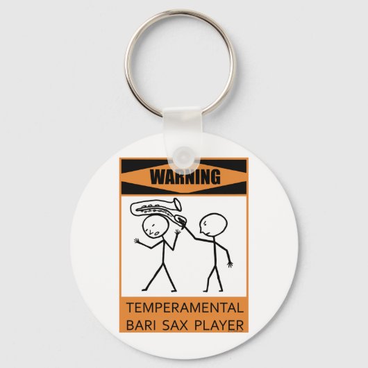 の気性警告的なバーリ・サックス選手 キーホルダー (正面)