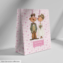 の水彩新婚抱き枕結婚ズ ミディアムペーパーバッグ