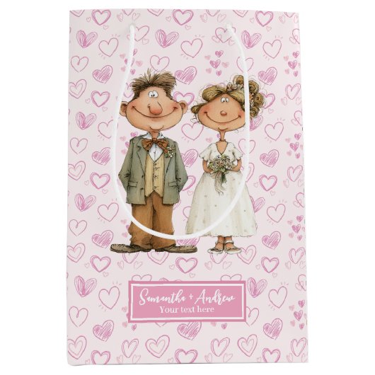 の水彩新婚抱き枕結婚ズ ミディアムペーパーバッグ (正面)