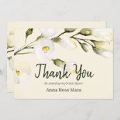 *~*の水彩画のビーチのばら色のブライダルシャワーの赤面 サンキューカード (正面/裏面)