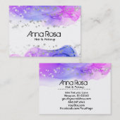 *~*の水彩画の抽象芸術のマゼンタのラベンダーのモダン 名刺 (正面/裏面)