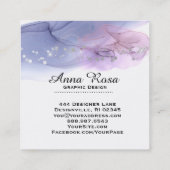 *~*の水彩画の抽象芸術の銀のグリッターの近代美術 スクエア名刺 (裏面)