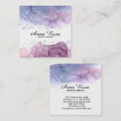 *~*の水彩画の抽象芸術の銀のグリッターの近代美術 スクエア名刺 (正面/裏面)