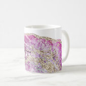 *~*の水彩画の瑪瑙の金ゴールドのグリッター石Geode コーヒーマグカップ (正面右)