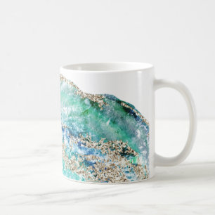 *~*の水彩画の瑪瑙のGeodeの石の金ゴールドのグリッター コーヒーマグカップ