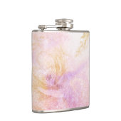 *~*の水彩画の花の金ゴールドのラベンダーのモモのグリッター フラスク (右)