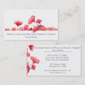 *~*の水彩画の赤いケシのモダンな花の花柄 名刺 (正面/裏面)