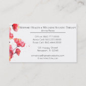 *~*の水彩画の赤いケシのモダンな花の花柄 名刺 (裏面)