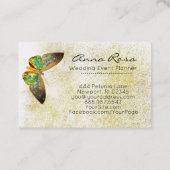 *~*の水彩画の金ゴールドのグリッターは金ゴールドの蝶を金めっきしました 名刺 (裏面)