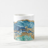 *~*の水彩画の金ゴールドのグリッター石のGeodeの瑪瑙 コーヒーマグカップ (中央)