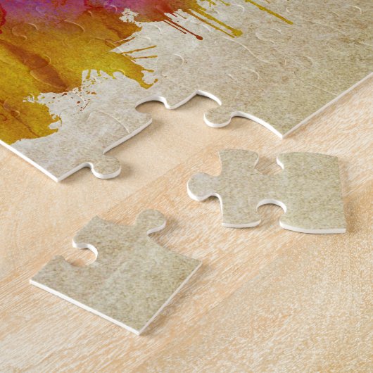 |の水彩画都市スカイラインのインディアナポリス、 ジグソーパズル (側面)