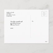 の水彩画、メリークリスマス、球パーソナライズ シーズンポストカード (裏面)