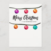の水彩画、メリークリスマス、球パーソナライズ シーズンポストカード (正面)