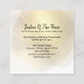 *~*の治安判事-イエロー・ゴールドの抽象芸術 スクエア名刺 (裏面)