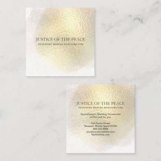 *~*の治安判事-抽象的なイエロー・ゴールド スクエア名刺 (正面/裏面)