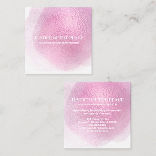 *~*の治安判事-抽象的なピンクの塊 スクエア名刺 (正面/裏面)