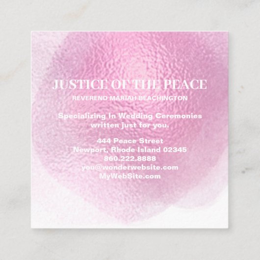 *~*の治安判事-抽象的なピンクの塊 スクエア名刺 (裏面)