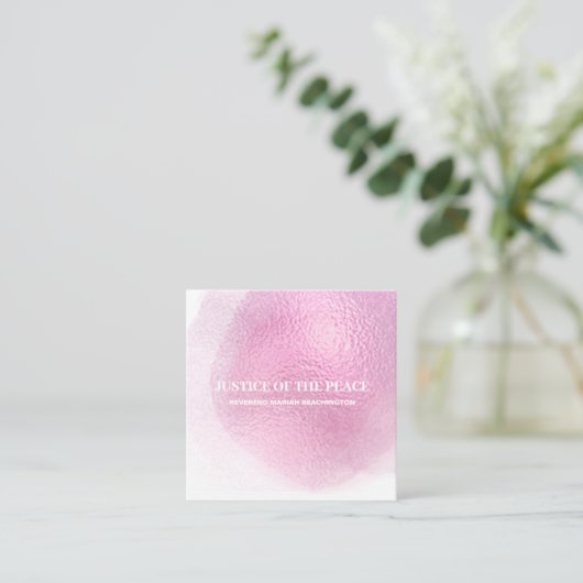 *~*の治安判事-抽象的なピンクの塊 スクエア名刺 (スタンド正面)