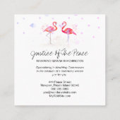 *~*の治安判事-結婚式2羽のフラミンゴ スクエア名刺 (裏面)