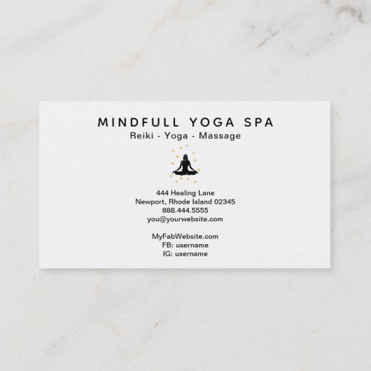 *~*の治療エネルギーは女性のヨガのはすを渡します 名刺 (裏面)